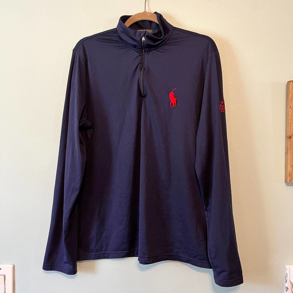 Ralph Lauren POLO GOLF Men's Large? Players Club Blue Lighweight LS Shirt